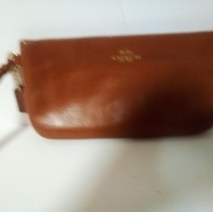 Coach leather clutch wrislet